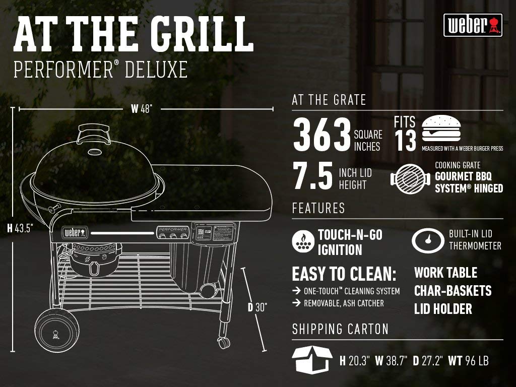 Weber Performer Deluxe Charcoal Grill 22 Black Alsip Home