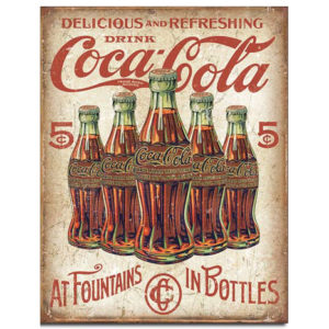 Coke - 5 Bottles Retro Tin Sign
