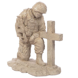 Kneeling Soldier at Cross Statue