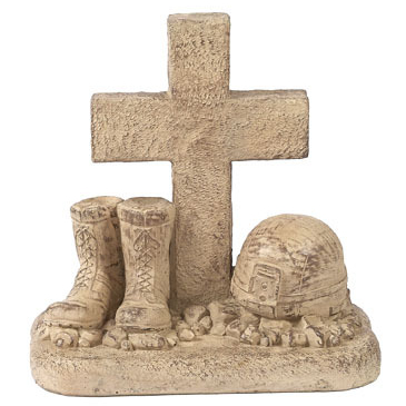Soldier Boots/Helmet at Cross Statue