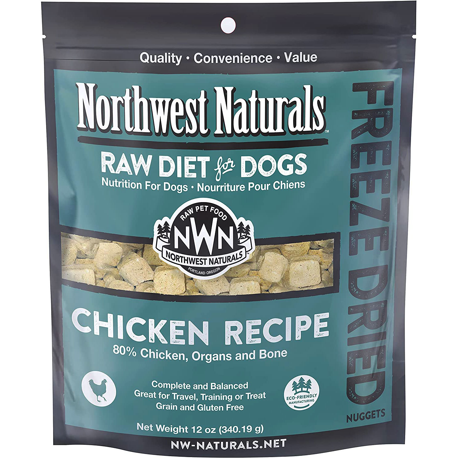 Northwest Naturals Freeze Dried Chicken Nuggets, Dog Food, 12 Oz ...
