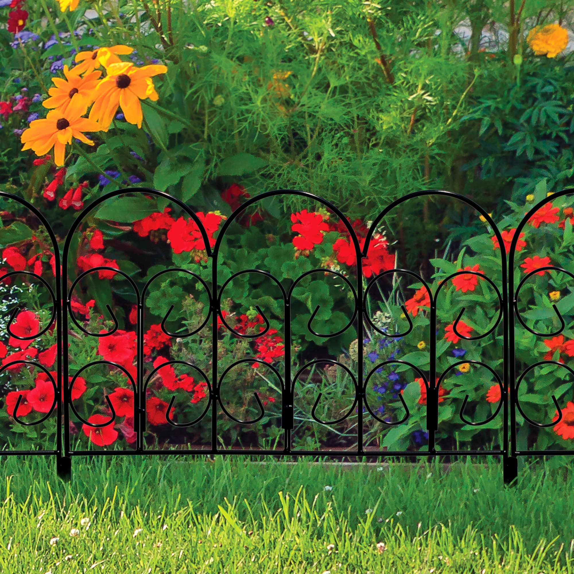 Origin Point Jasmine Classic Decorative Steel Landscape Border Fence Section 