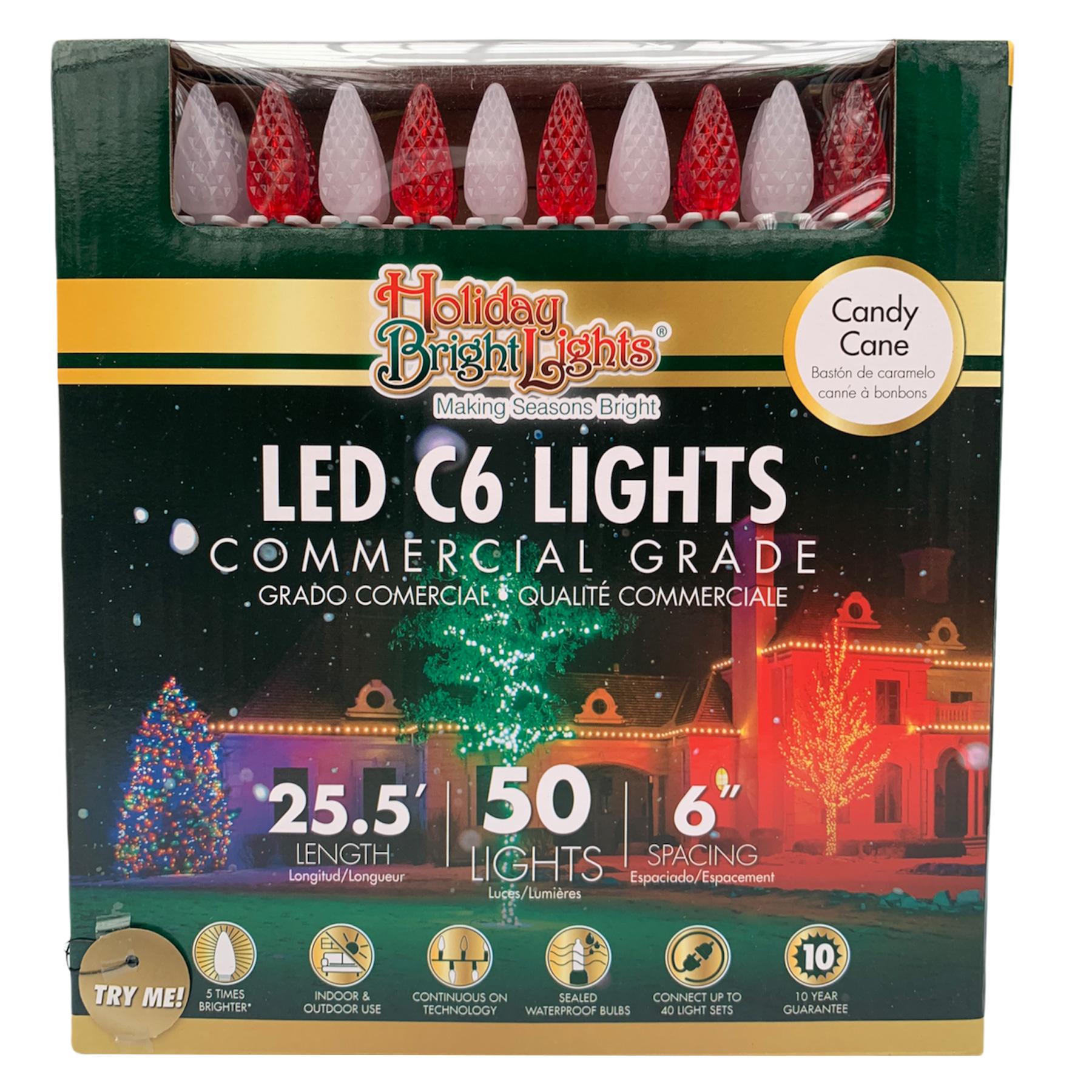 Led C6 Commercial Grade 50 Lights 25 5, Holiday Bright Lights Commercial Grade