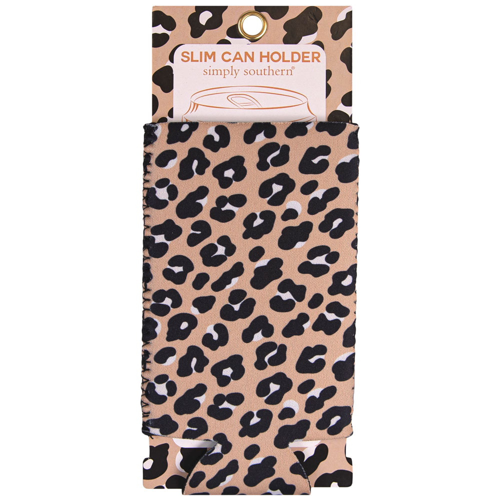 Simply Southern Slim Can Holder Koozie - Leopard