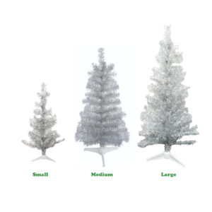 Transpac, Silver Tinsel Tree, Sizes Sold Separately