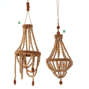 Kurt Adler, Wood Bead Chandelier Ornament, 7", Assorted and Sold Separately