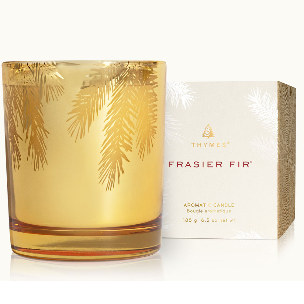 Thymes, Frasier Fir Gilded Gold Poured Candle, 6.5 oz - Alsip Home
